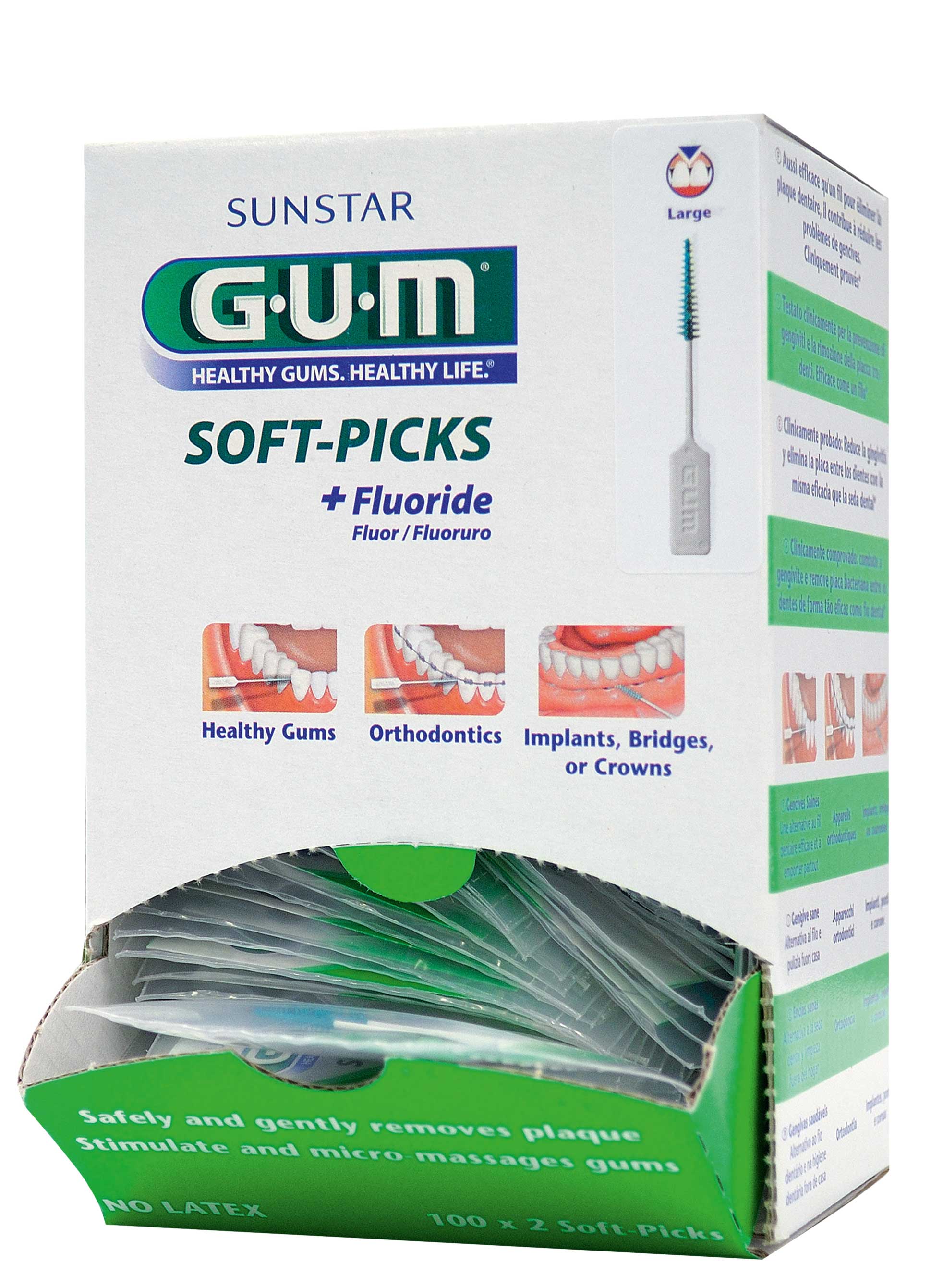 GUM® SOFT-PICKS® X-large Spenderbox mit 100 x 2 Stück