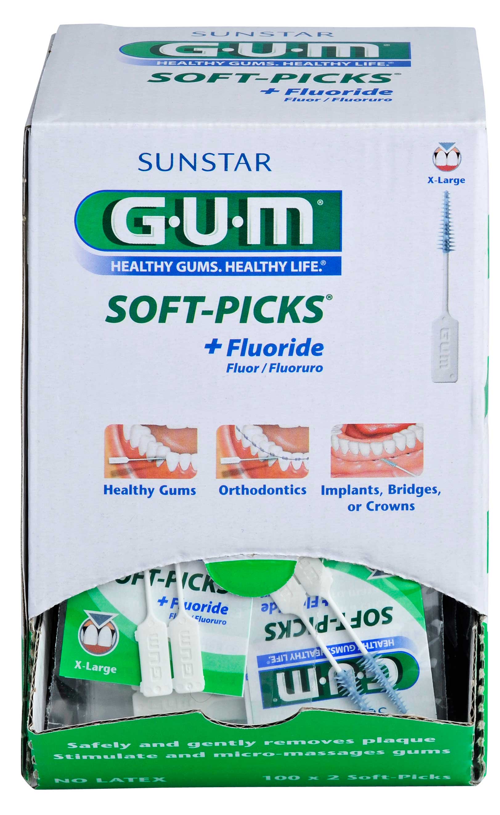GUM® SOFT-PICKS® X-large Spenderbox mit 100 x 2 Stück