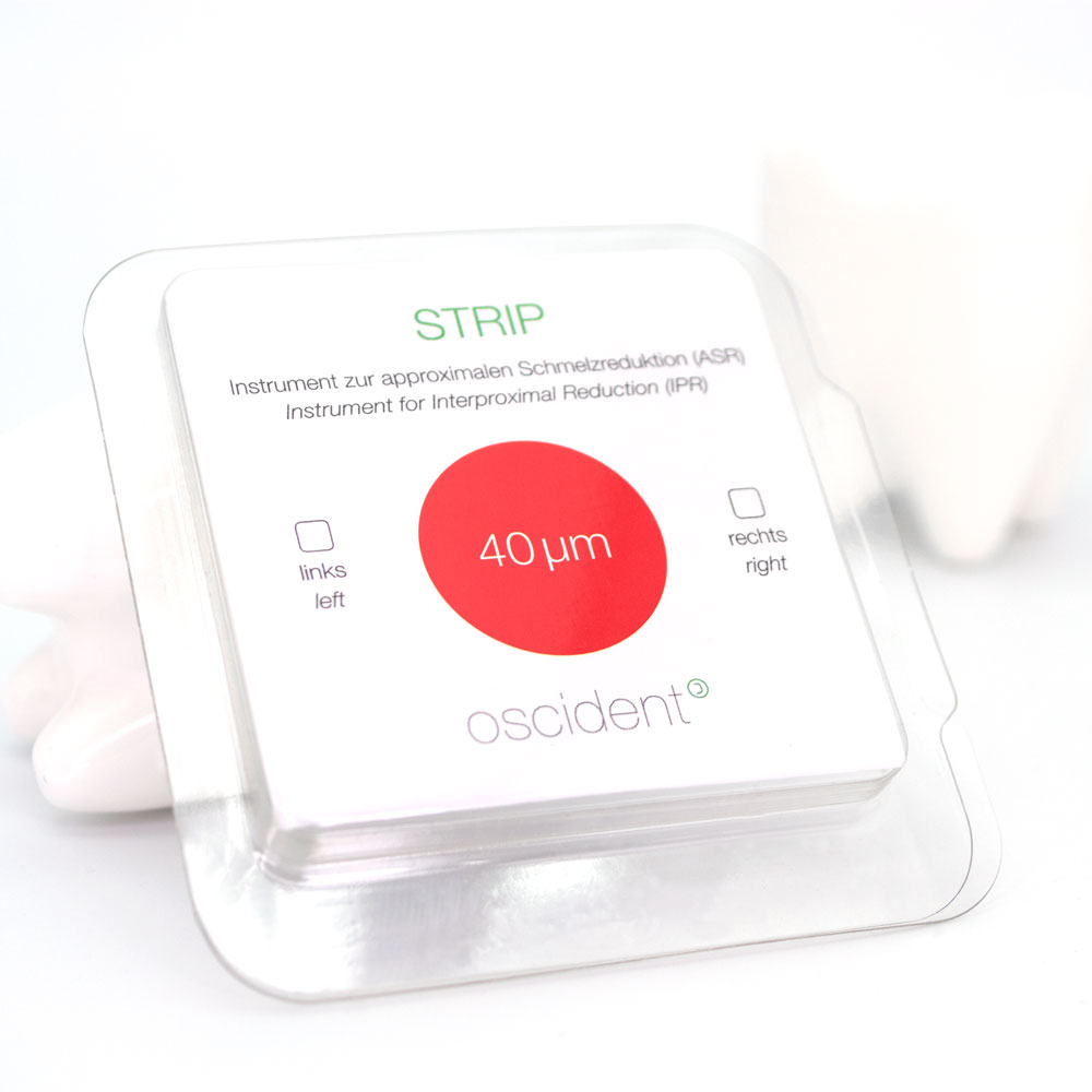 Strip  40µm aus medizinischem Stahl einseitig diamantiert rechts ,von oscident
